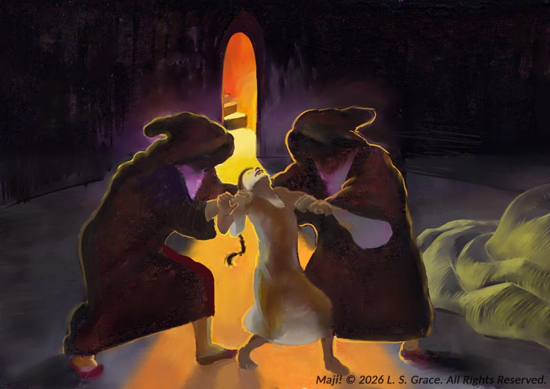 Maji! by L. S. Grace - Hamar grabbed by hooded figures