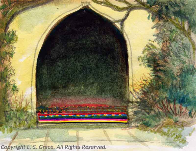 Weird hut doorway - Maji! Fantasy Book by L S Grace